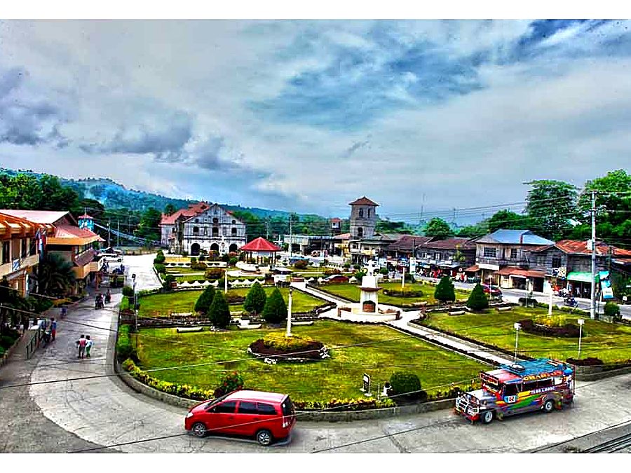 Street-level view of the Loboc municipal plaza